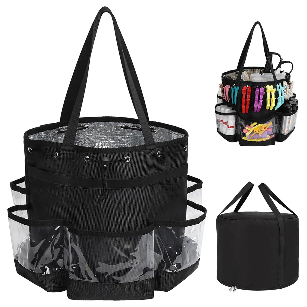 Relavel Hairstylist Traveling Bag, Professional Hair Tools Travel Bag with Heat Resistant Lining, Large Capacity Barber Hairdresser Bag with Divider, Makeup Cosmetic Storage Organizer with Waterproof Bag
