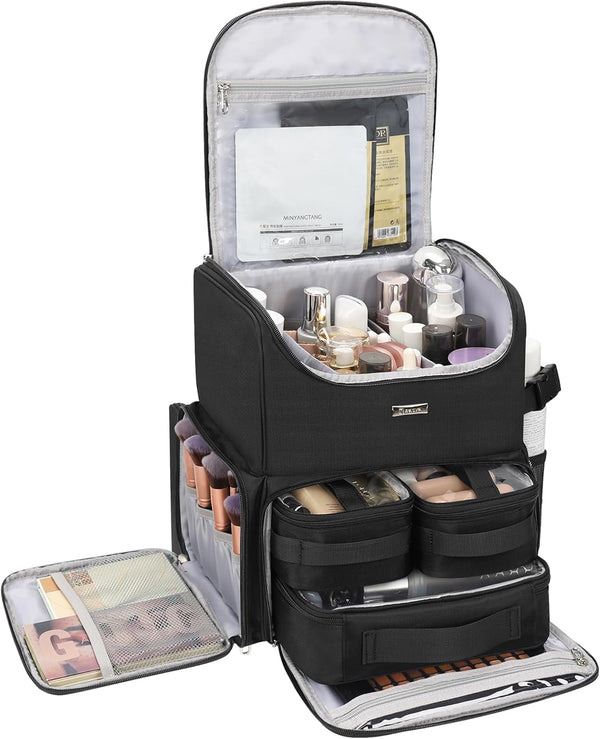 Relavel Makeup Backpack Large Makeup Bag with 3 Clear Set Bags